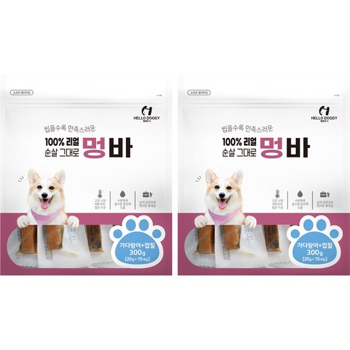 헬로도기 강아지 멍바 가다랑어 + 껍질 15p, 가다랑어+껍질, 300g, 1팩