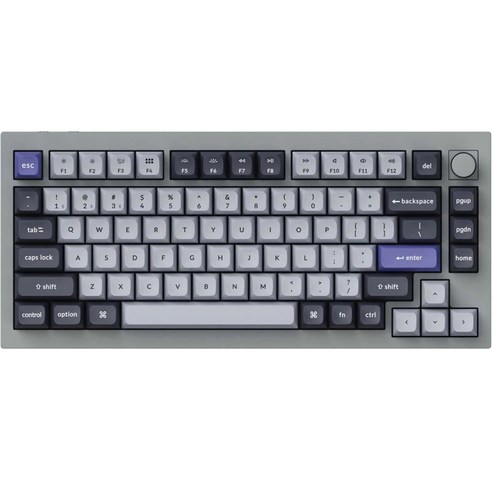 키크론 Q1 Pro Knob Grey Frame RGB 핫스왑 갈축 무선키보드, 텐키리스, 실버 그레이, Q1P-N3