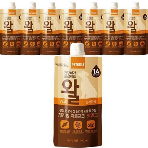 펫쿠르트 강아지 건강하개 프로젝트 왈 영양제, 관절+장건강, 100ml, 10개