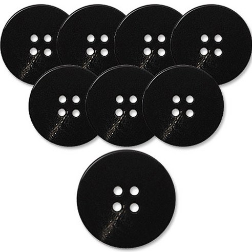동대문단추왕 고급 무광 코트 가디건 단추 25mm, 그루, 8개, BK(그루)