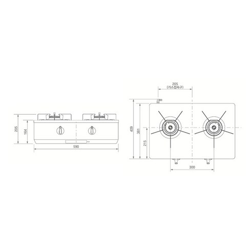 린나이 AA 가스레인지 2구 스탠드전용 고객직접설치, LNG, INCP2030DJ(도브실버)