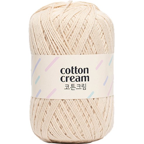 yarna 코튼 크림 뜨개실 70g, 802 크림베이지, 1개