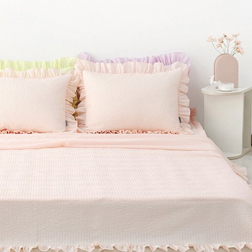 아망떼 포휴즈 시어서커 리플 프릴 홑이불 패드 세트