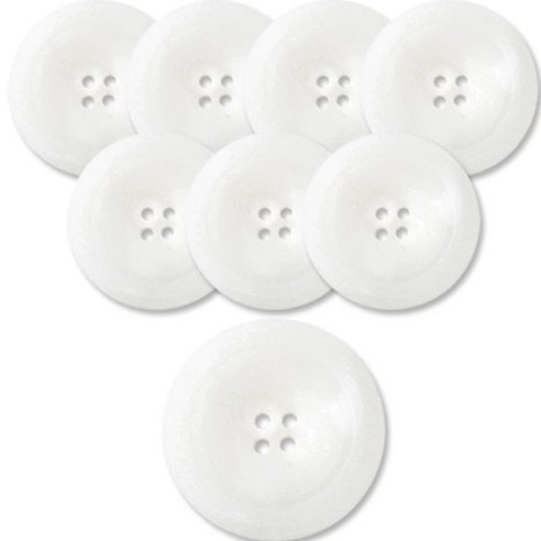 동대문단추왕 고급 무광 코트 가디건 단추 25mm, 텔미, 8개, 화이트 WT 텔미