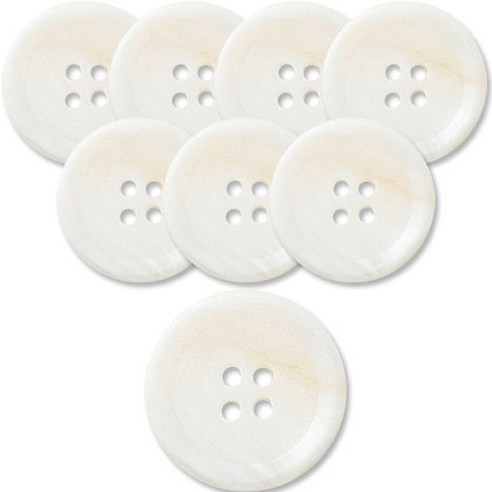 동대문단추왕 고급 무광 코트 가디건 단추 25mm, 타임둥근테, 8개, 화이트 WT 타임둥근테