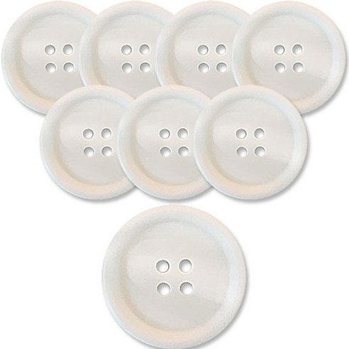 동대문단추왕 고급 무광 코트 가디건 단추 25mm, 워킹, 8개, 화이트 WT 워킹