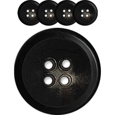 동대문단추왕 무광 코트 가디건 단추 23mm 보이스, 5개, 블랙
