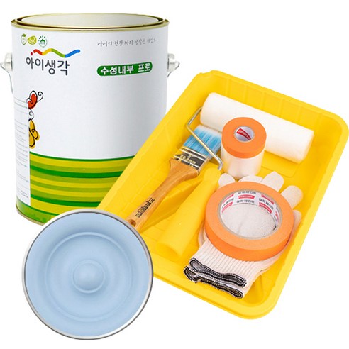 삼화페인트 아이생각 친환경 수성내부 프로 4L 도구세트, 스카이블루, 4000ml, 1개