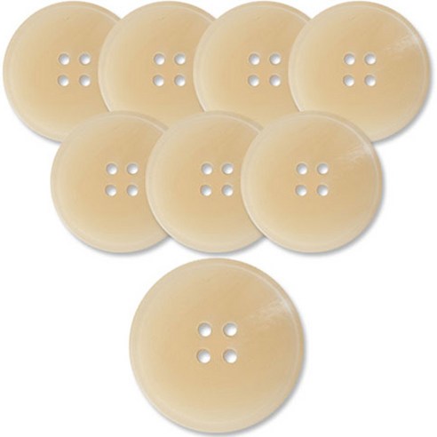 동대문단추왕 고급 무광 코트 가디건 단추 베이지 25mm, 백각, 8개