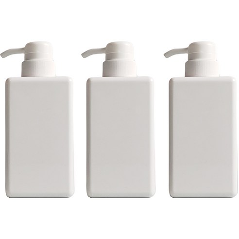 샴푸 바디클렌저 펌프 욕실 공병 용기 450ml, 화이트, 3개