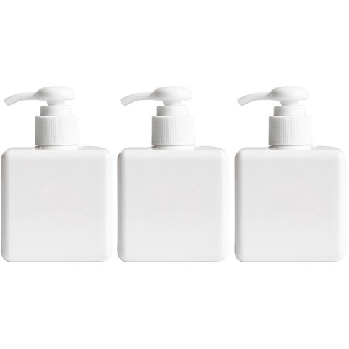 샴푸 바디클렌저 펌프 욕실 공병 용기 250ml, 화이트, 3개
