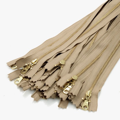 YKK 금색 메탈지퍼 3호 15cm, 모카, 25개