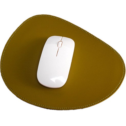 나하로 스티치 가죽 마우스패드, 카키, 1개