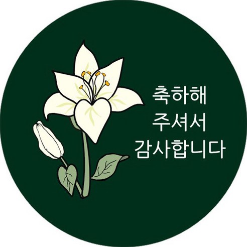 단비나인 답례품 스티커, 그린, 100개