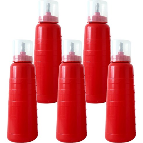 일상속반짝 국내생산 뚜껑 위생 초장 용기 레드, 730ml, 5개