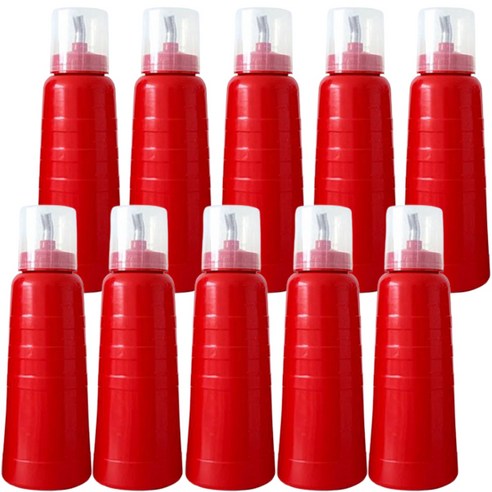 일상속반짝 국내생산 뚜껑 위생 초장 용기 레드, 450ml, 10개