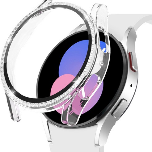 이츠라이프 갤럭시워치 큐빅 강화유리 풀커버 케이스 40mm, 투명