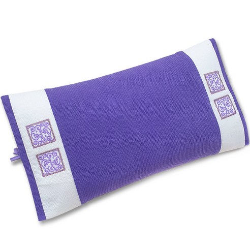 편백아트 프리미엄 편백 미니큐브칩 피그먼트 순면 끈베개 47 x 26 cm, 보라, 1개