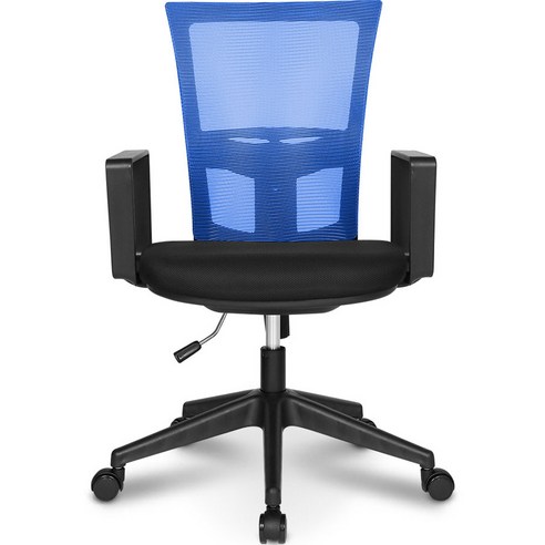 체어포커스 네오와이드 프리미엄 베이직 4각팔 블랙바디 메쉬 의자, 블랙 + 블루(랜덤발송)