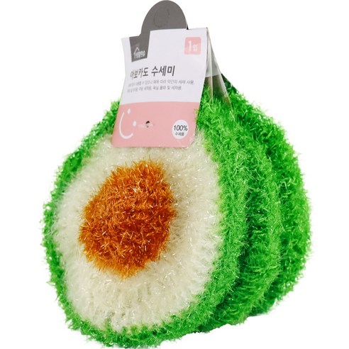 생활미소 아보카도 손뜨개 수세미, 3개입, 1개 - 수세미 | 쿠팡