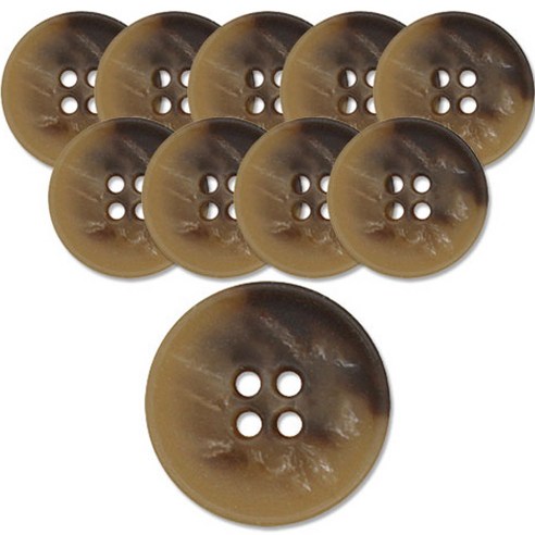 동대문단추왕 1189 반광 단추 20mm, 45 브라운, 10개