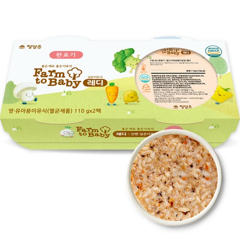 팜투베이비 레디 실온 이유식 완료기, 닭고기버섯흑미진밥, 110g, 2개
