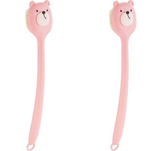 지비비 곰돌이 바디 브러쉬 등드름 샤워솔, 핑크, 2개