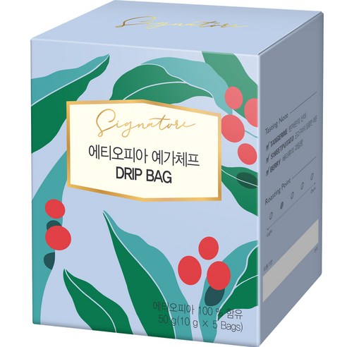 칸타타시그니처 드립커피 에티오피아 예가체프 G2, 10g, 5개입, 1개