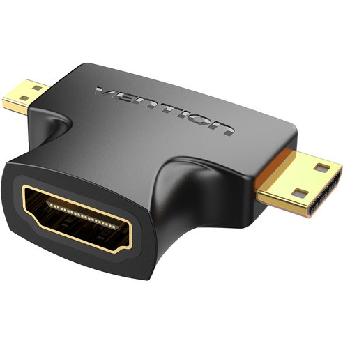 벤션 2in1 HDMI to Mini Micro HDMI 변환 젠더, AGFB0, 1개