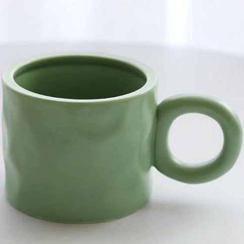 제이블룸 몽글 핸들 세라믹 머그컵 450ml, 그린, 1개