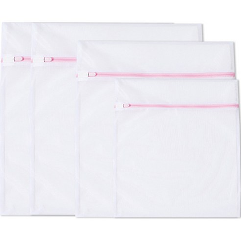 PDS리빙 얇은 메쉬 세탁망 특대 + 대 + 중 + 소 세트, 핑크, 1세트