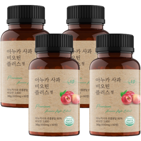 네이처발란스 아누카 사과 비오틴 플러스 정 36g, 4개