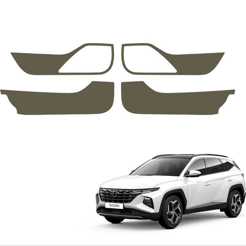 메이튼 스크래치 순정 컬러 가죽 도어커버 SC, 투싼 NX4, 카키(C570-27)
