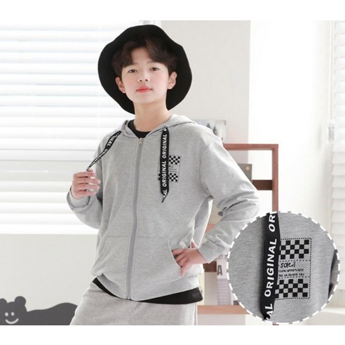 Junior  時尚  男孩  女孩  普通  服裝  上衣  帽衫  zip-up  Junior