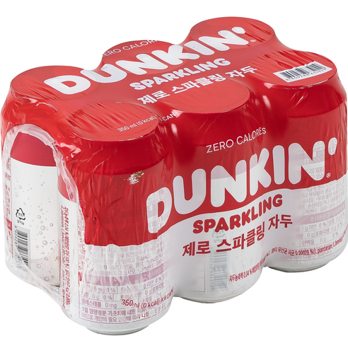 던킨 제로 스파클링 자두, 350ml, 6개