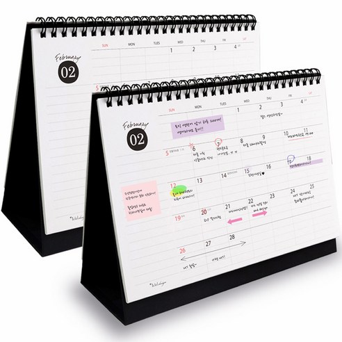 아이씨엘디자인 Desk Scheduler Calendar 2024, 블랙, 2개