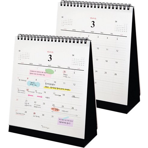 아이씨엘디자인 Desk Calendar 2024 M, 2개, 블랙