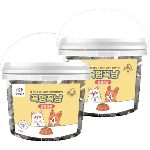 꼭멍꼭냥 강아지 고양이 영양간식 관절건강, 오리, 2개