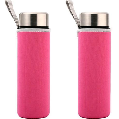 뷰레이티닷컴 베이크 무지 물병가방 550ml, 핑크, 2개