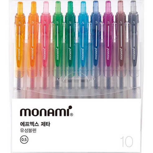 모나미 에프엑스 제타 유성볼펜 0.5mm 10종, 혼합색상, 1세트