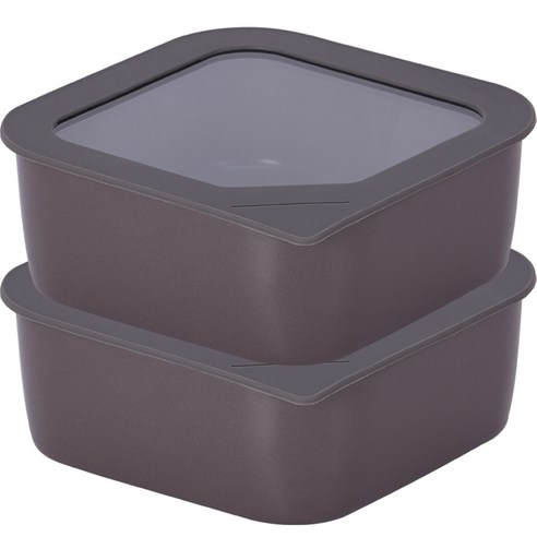 네오플램 피카 도자용기 정사각 포레스트 그레이 900ml, 포레스트그레이, 2개