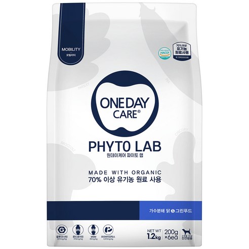 원데이케어 강아지 파이토 랩 모빌리티 건식사료 6p, 닭, 1.2kg, 1개