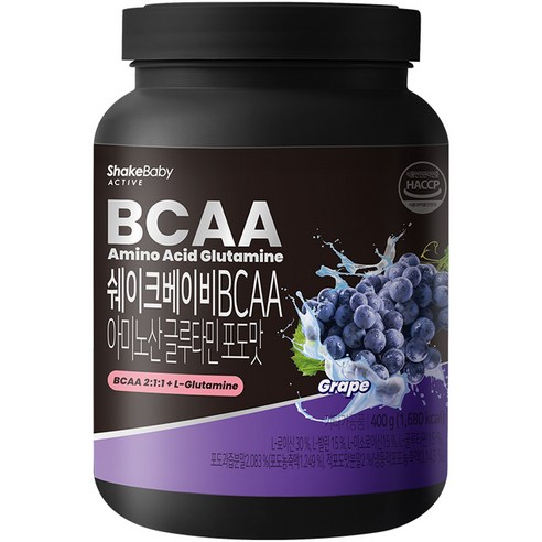 쉐이크베이비 BCAA 아미노산 L 글루타민 포도맛, 400g, 1개