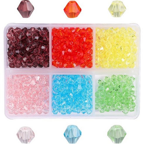 알로데 비즈 팔찌 DIY 각구슬 4mm 6종 x 100p 키트, TYPE 04, 1세트