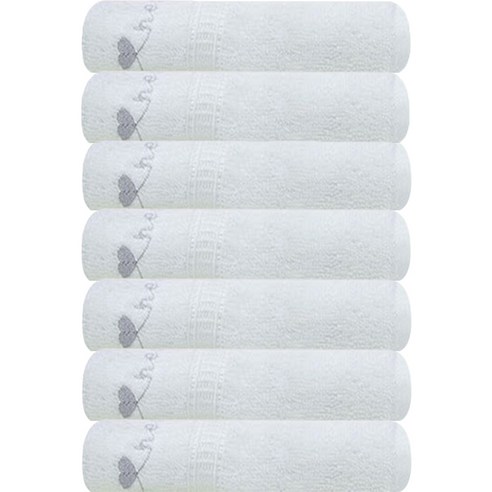 송월스위트하트 베르스 수건 100g 20수 면사, 화이트, 7개