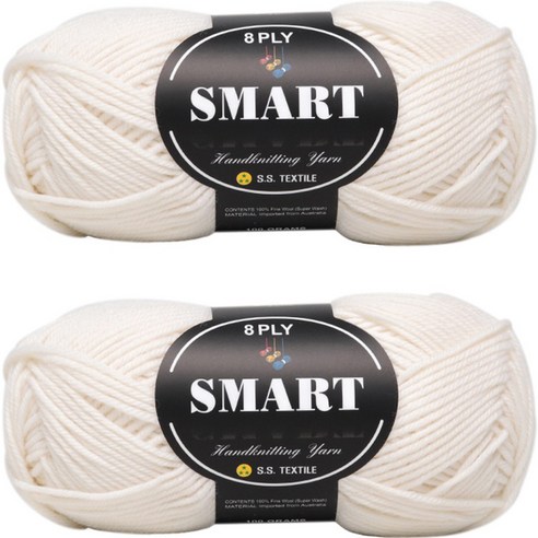yarna 스마트 100 뜨개실 100g, 801, 2개