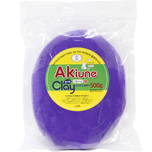 아키우네 유아용 클레이 지퍼백, 보라, 500g