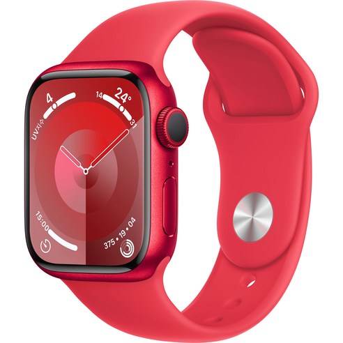 Apple 애플워치 9 GPS, 41mm, 실버 / 스톰 블루 스포츠 밴드, M/L