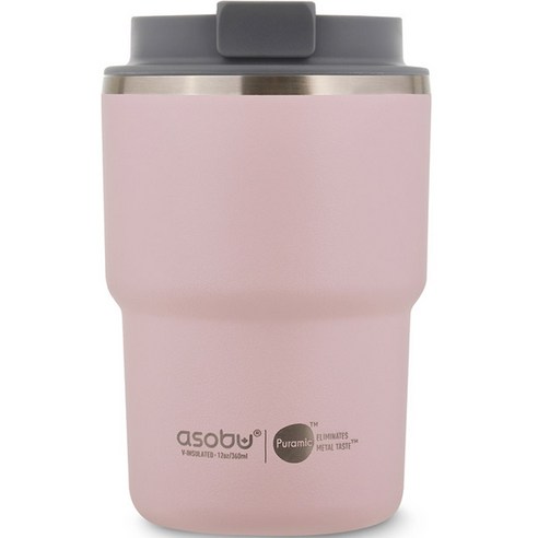 아소부 세라믹 코팅 이중 진공 스텐 퓨라믹 커피익스프레스 텀블러, 핑크, 1개, 360ml
