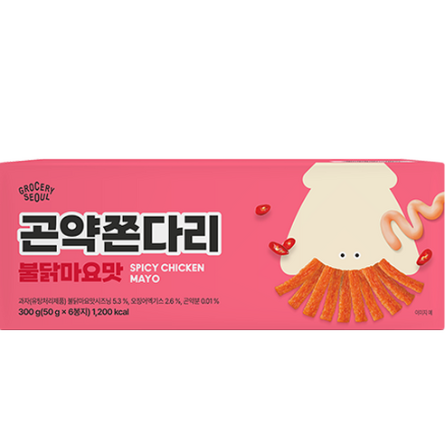 그로서리서울 곤약쫀다리 불닭마요맛, 6개, 50g